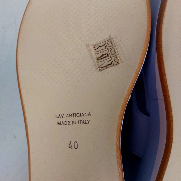 8 by YOOX lilac leather flatform ankle-wrap thong sandals, EU40, NWT - Picture 9 of 11